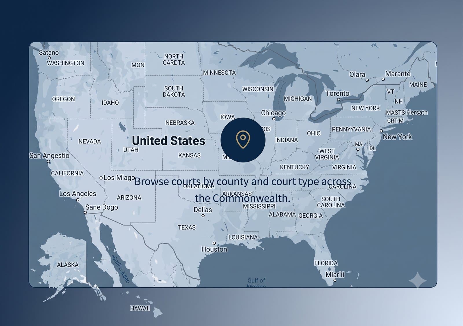 Illustrative map of the United States